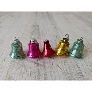 Vintage mini glass Mercury Bell ornament set